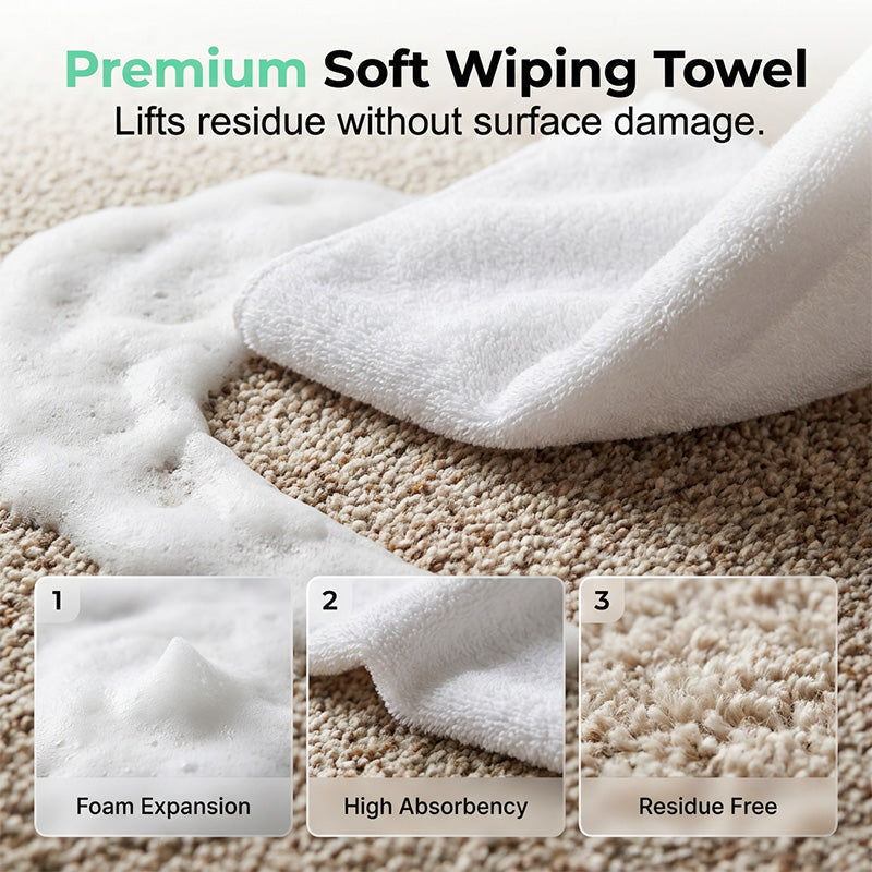 🔥Buy 1 get 1 free🧼Waterless Carpet Foam Stain Remover with Towel